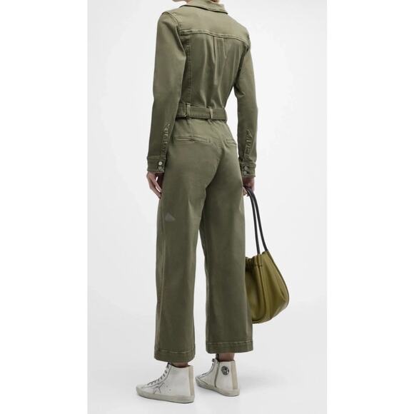 Paige Anessa Wide-Leg Utility Jumpsuit Wide Leg Vintage Brushed Olive Sz 0 - Picture 6 of 13